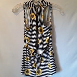 NWOT J for Justify navy stripe floral romper